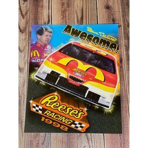 Bill Elliott Nascar Mcdonalds Reese’s 1998 MINI Poster / Winston Schedule Rare